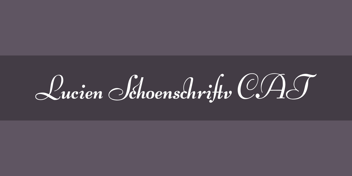 Пример шрифта Lucien Schoenschriftv CAT
